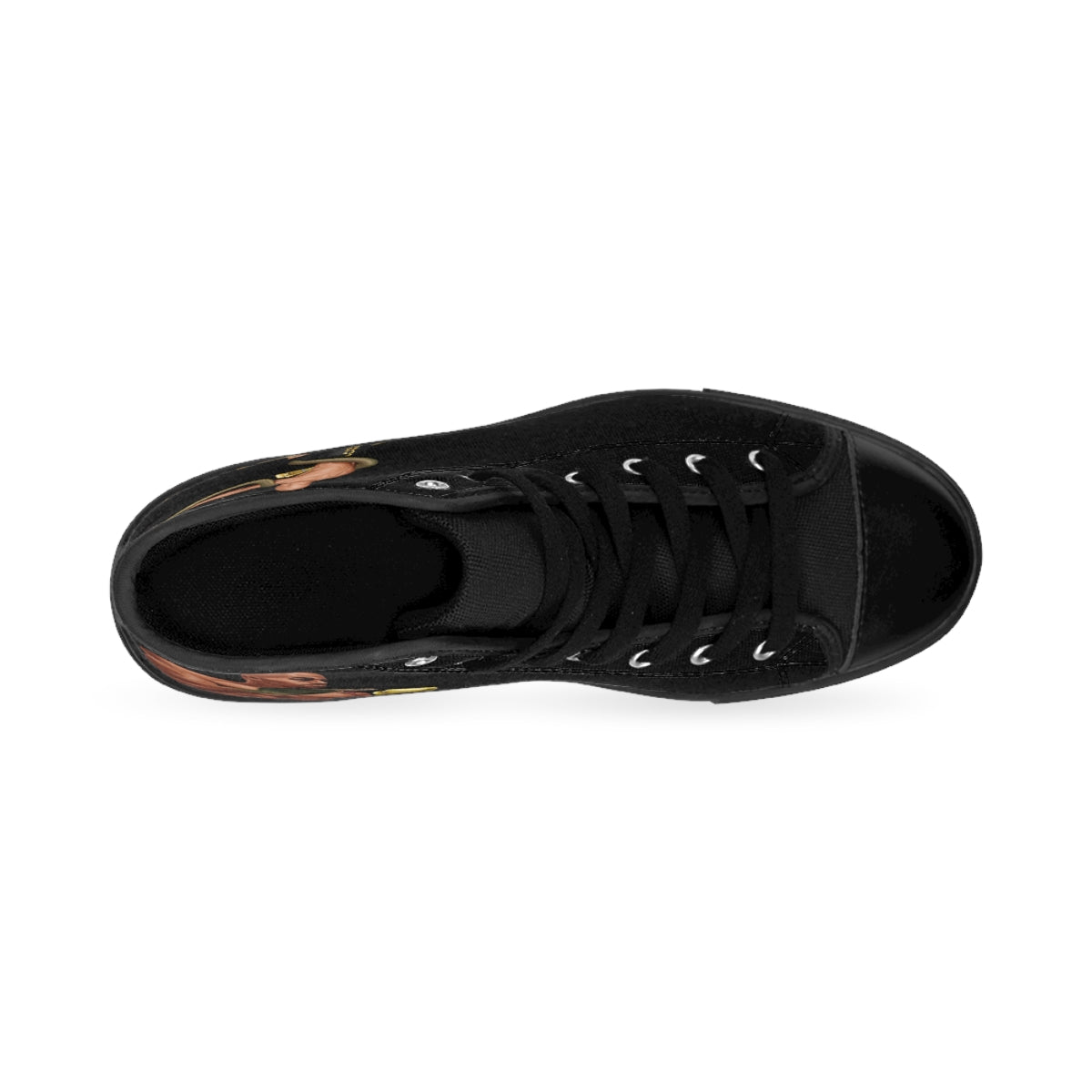 Black Women's High-top Sneakers Logos Only