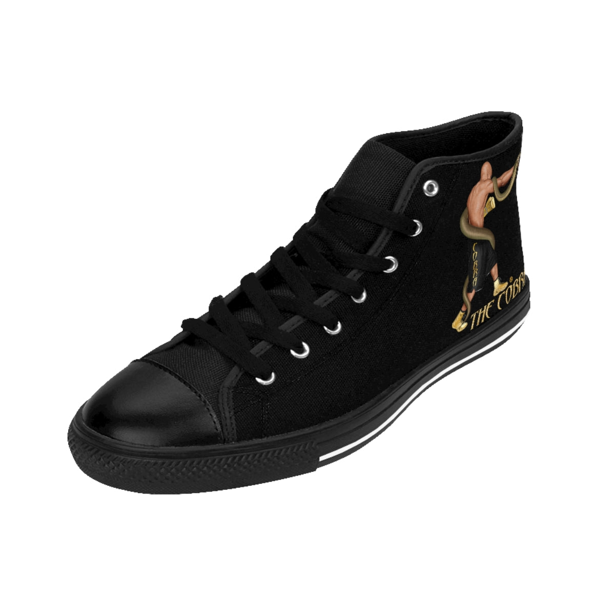 Black Women's High-top Sneakers Logos Only