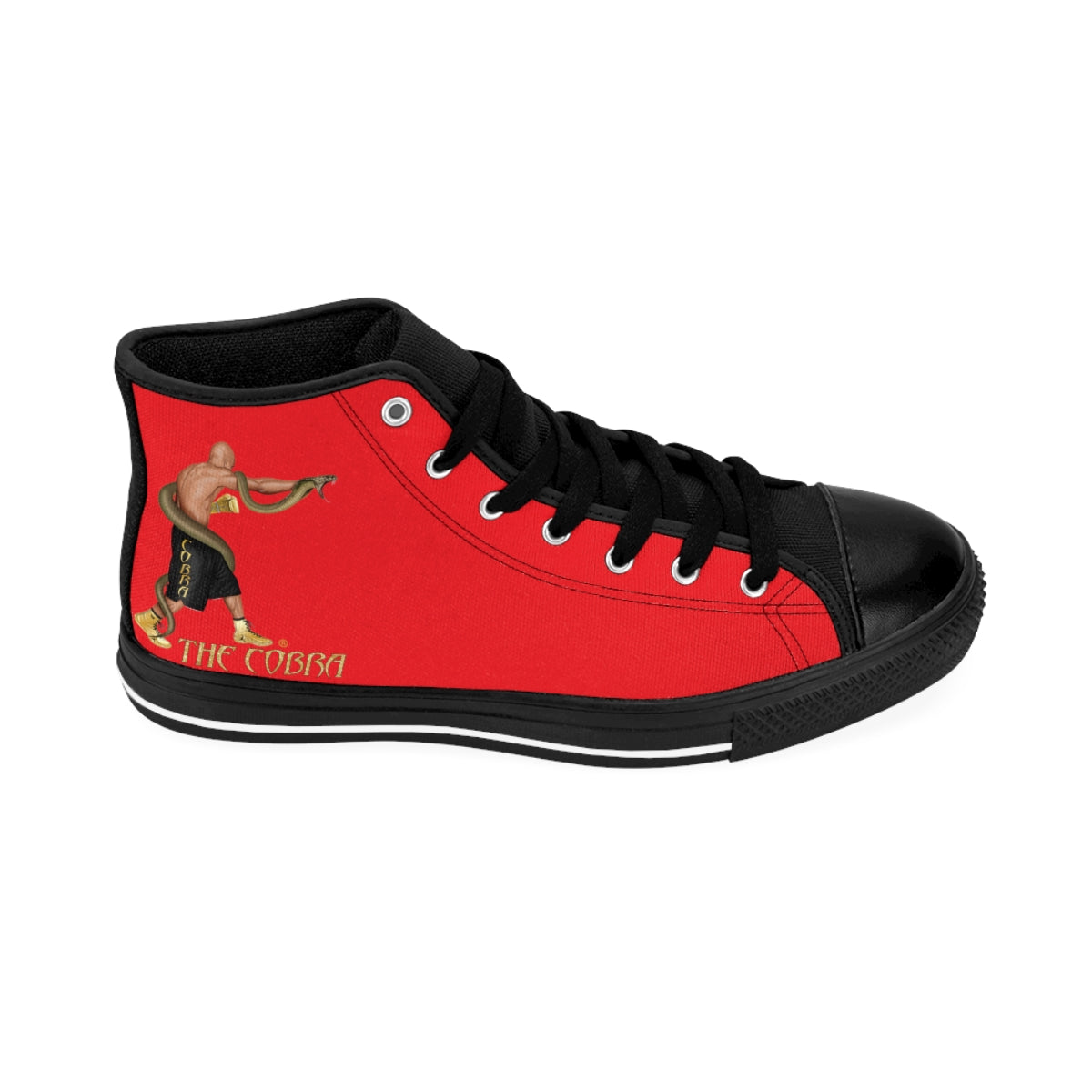 Red Women's High-top Sneakers (logo only)