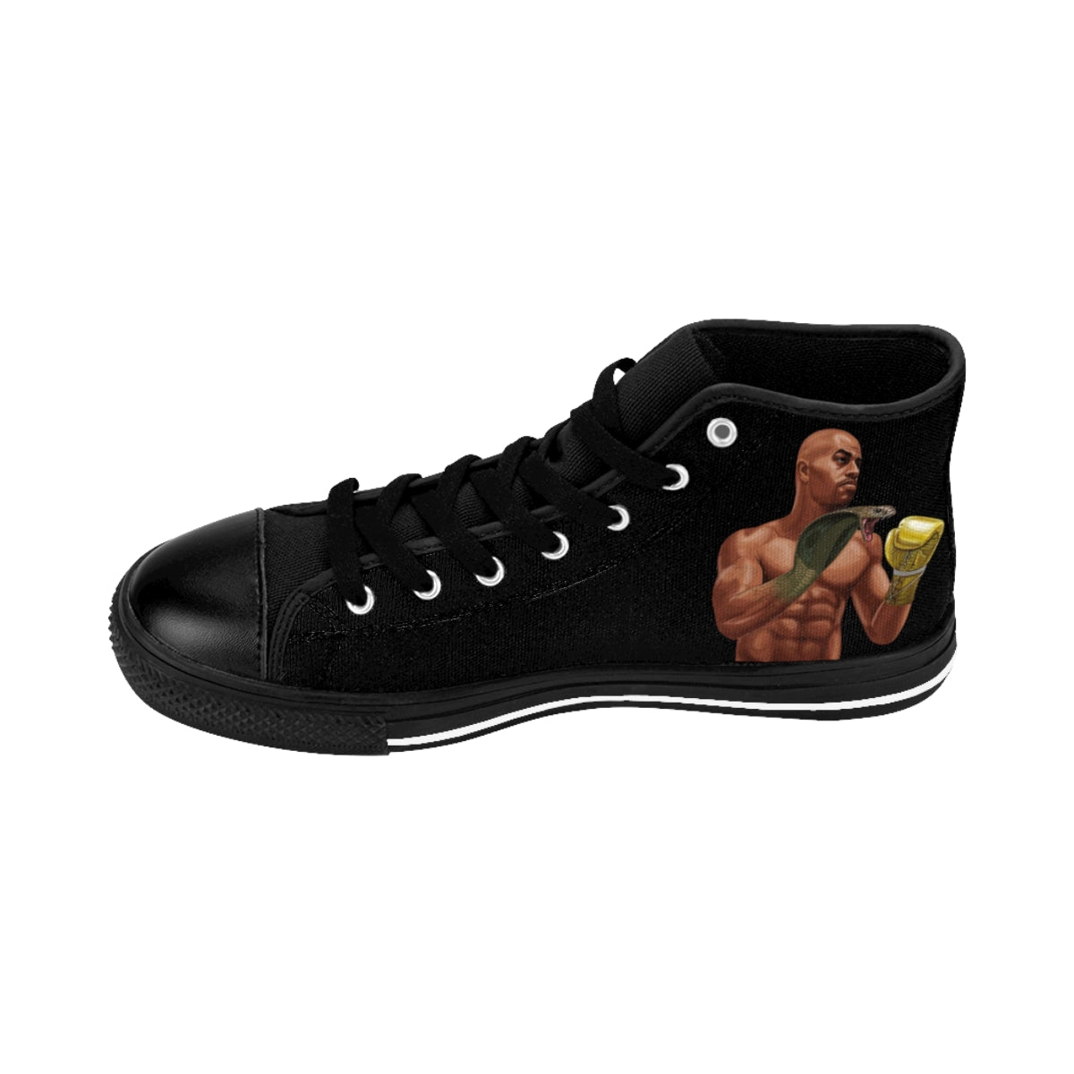 Black Women's High-top Sneakers Logos Only
