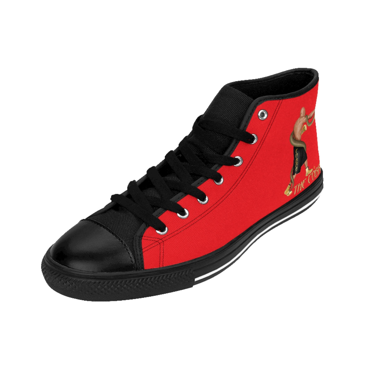 Red Women's High-top Sneakers (logo only)