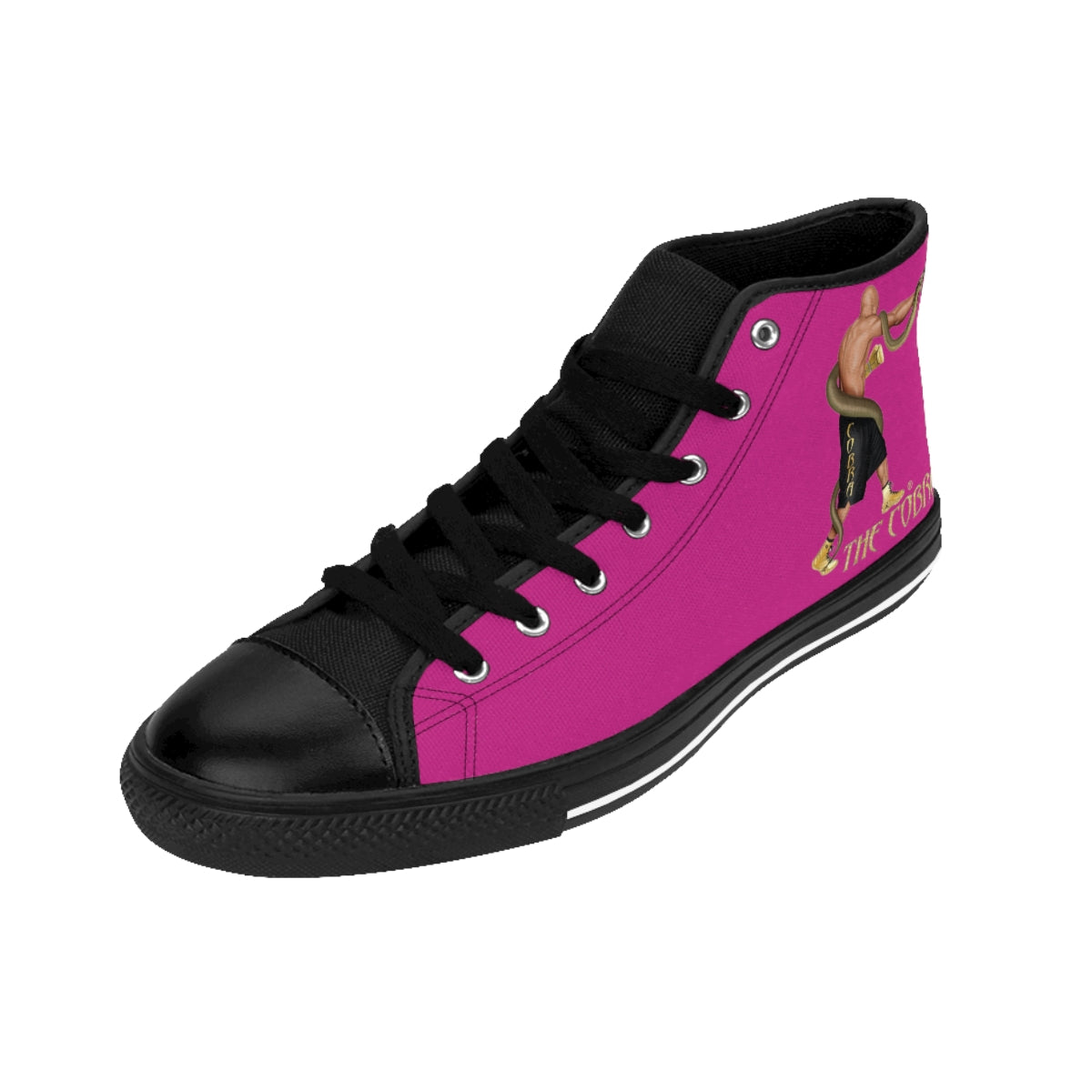 Pink Women's High-top Sneakers Logos Only