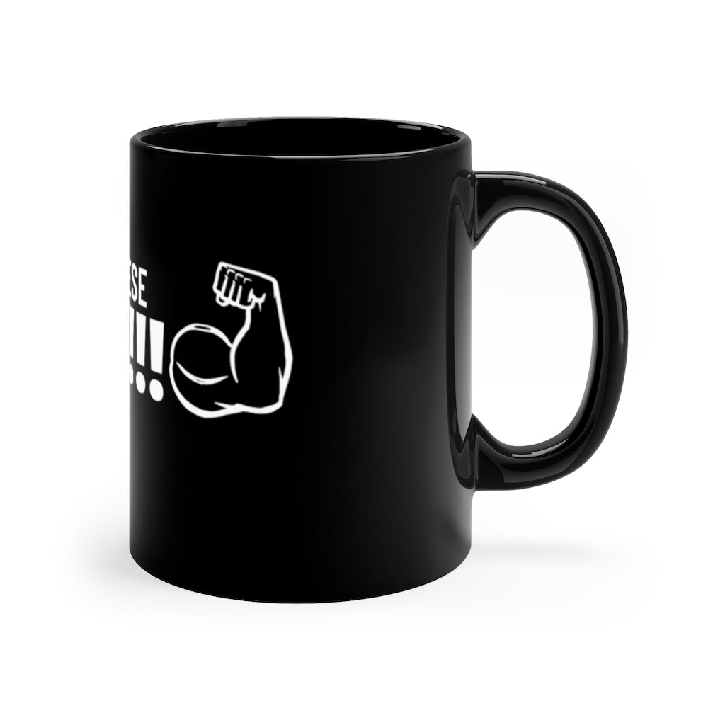 Black Coffee Mug, 11oz "Just Getting these Gainz"