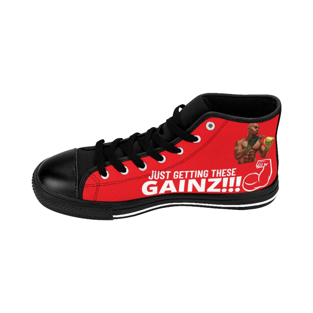 Red Women's High-top Sneakers (logo only)