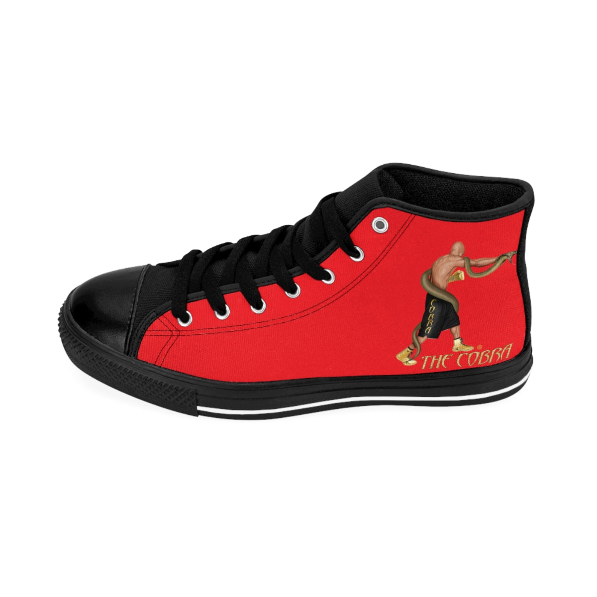 Red Women's High-top Sneakers (logo only)