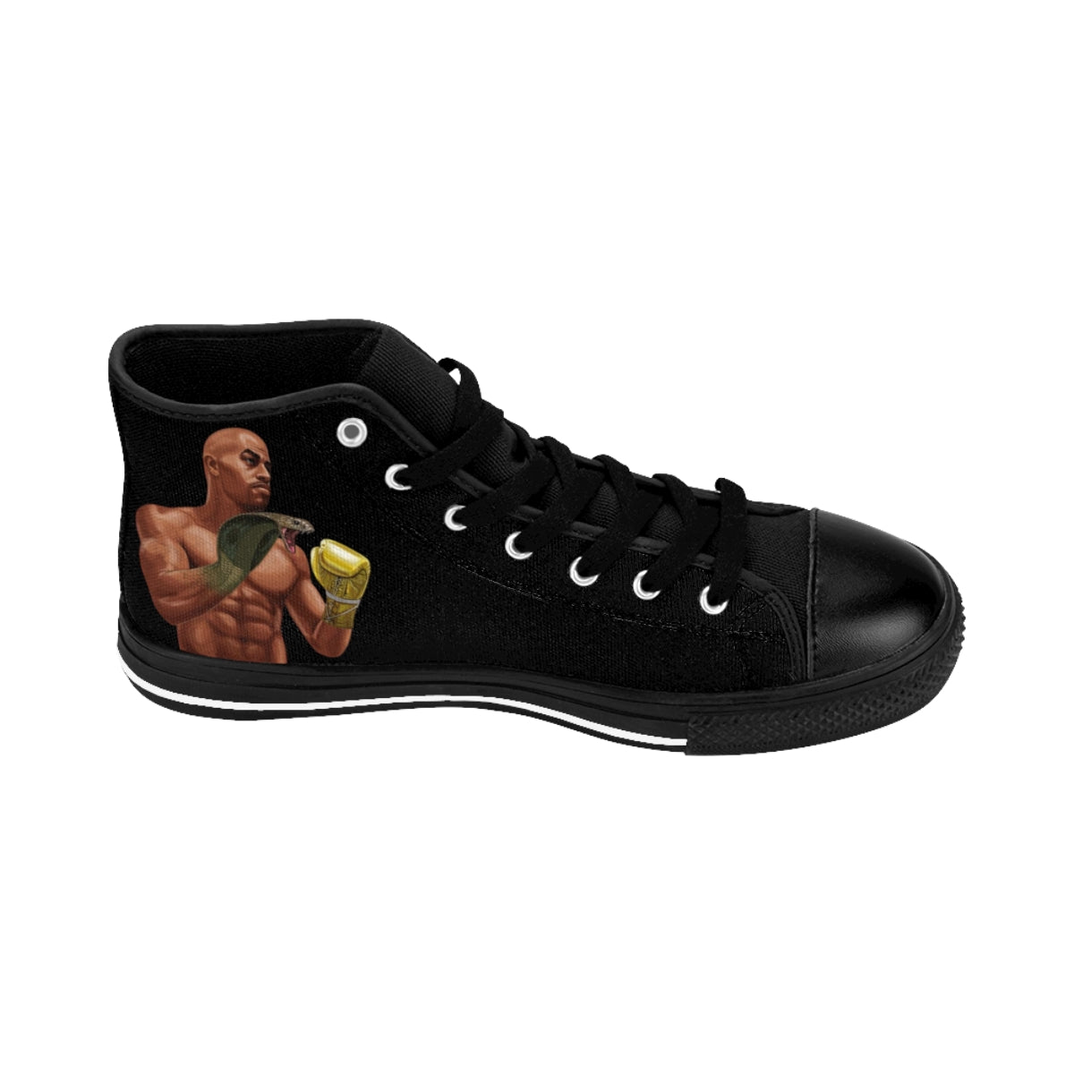 Black Women's High-top Sneakers Logos Only