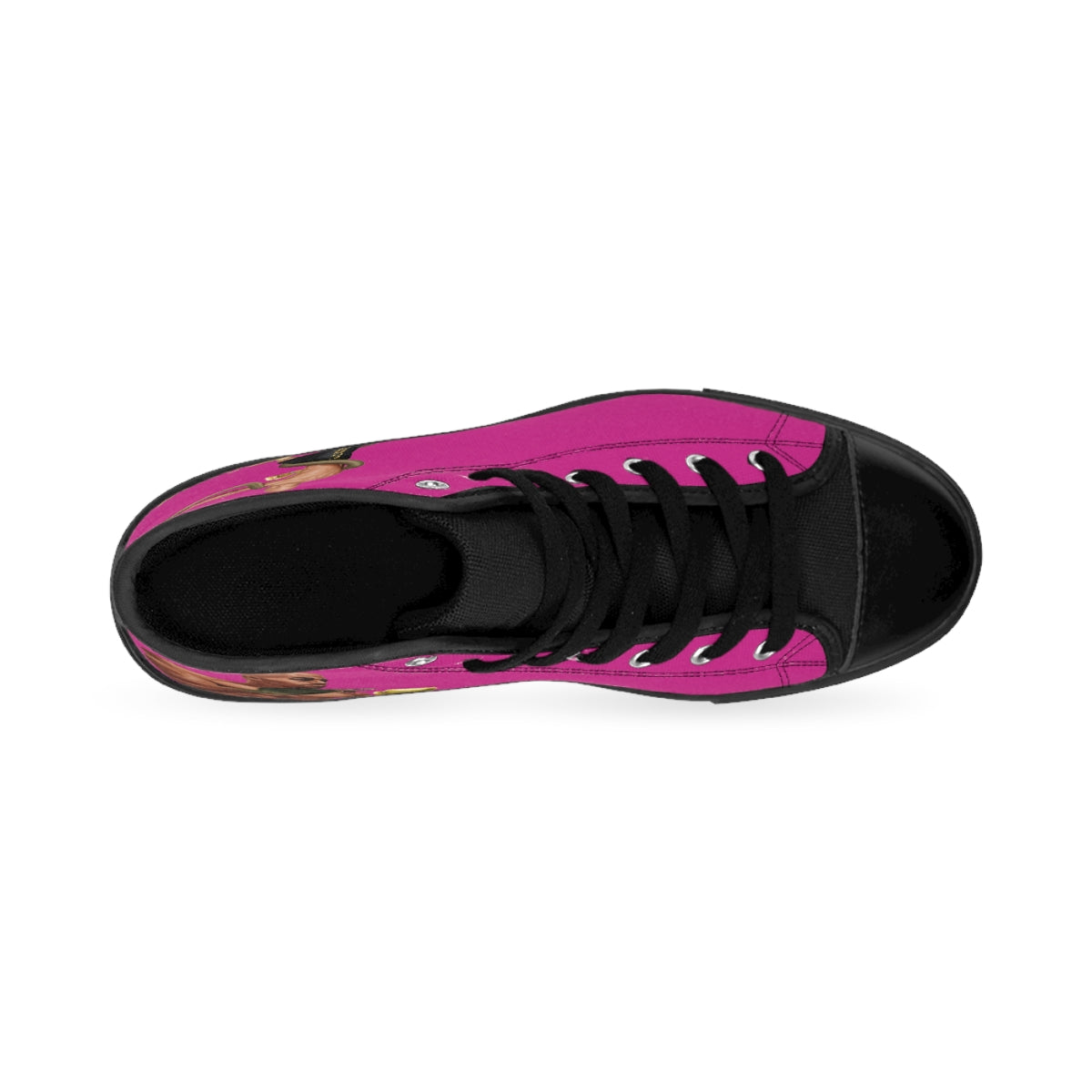 Pink Women's High-top Sneakers Logos Only