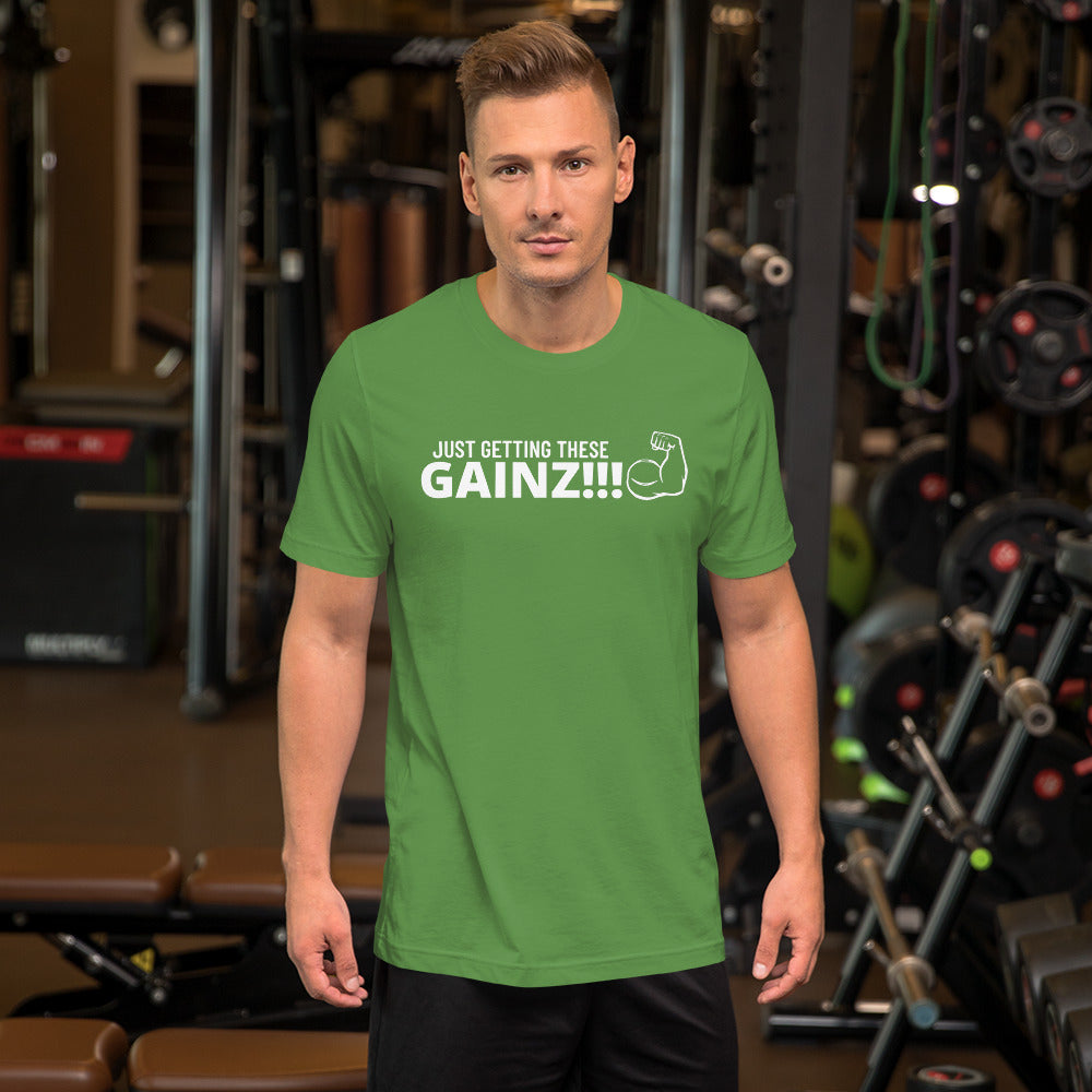 Gainz Short-Sleeve Unisex T-Shirt ( white letters)